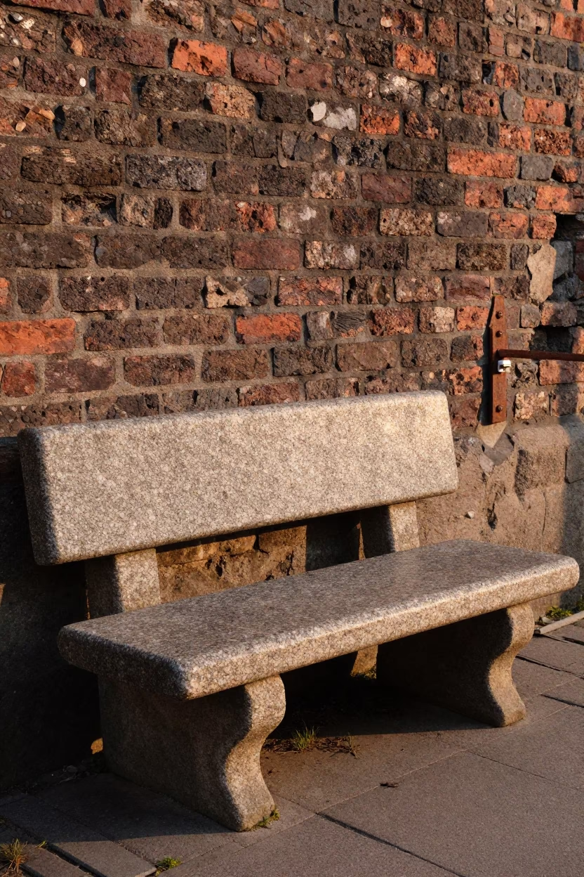 Weathered Stone Bench in Copenhagen in in Copenhagen, Denmark
