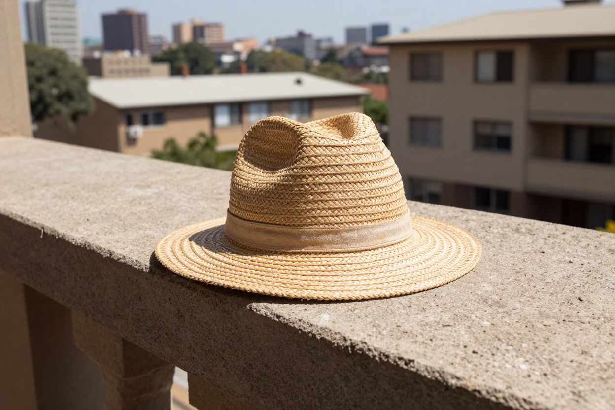 Weathered Straw Hat in Johannesburg in in Johannesburg, South Africa