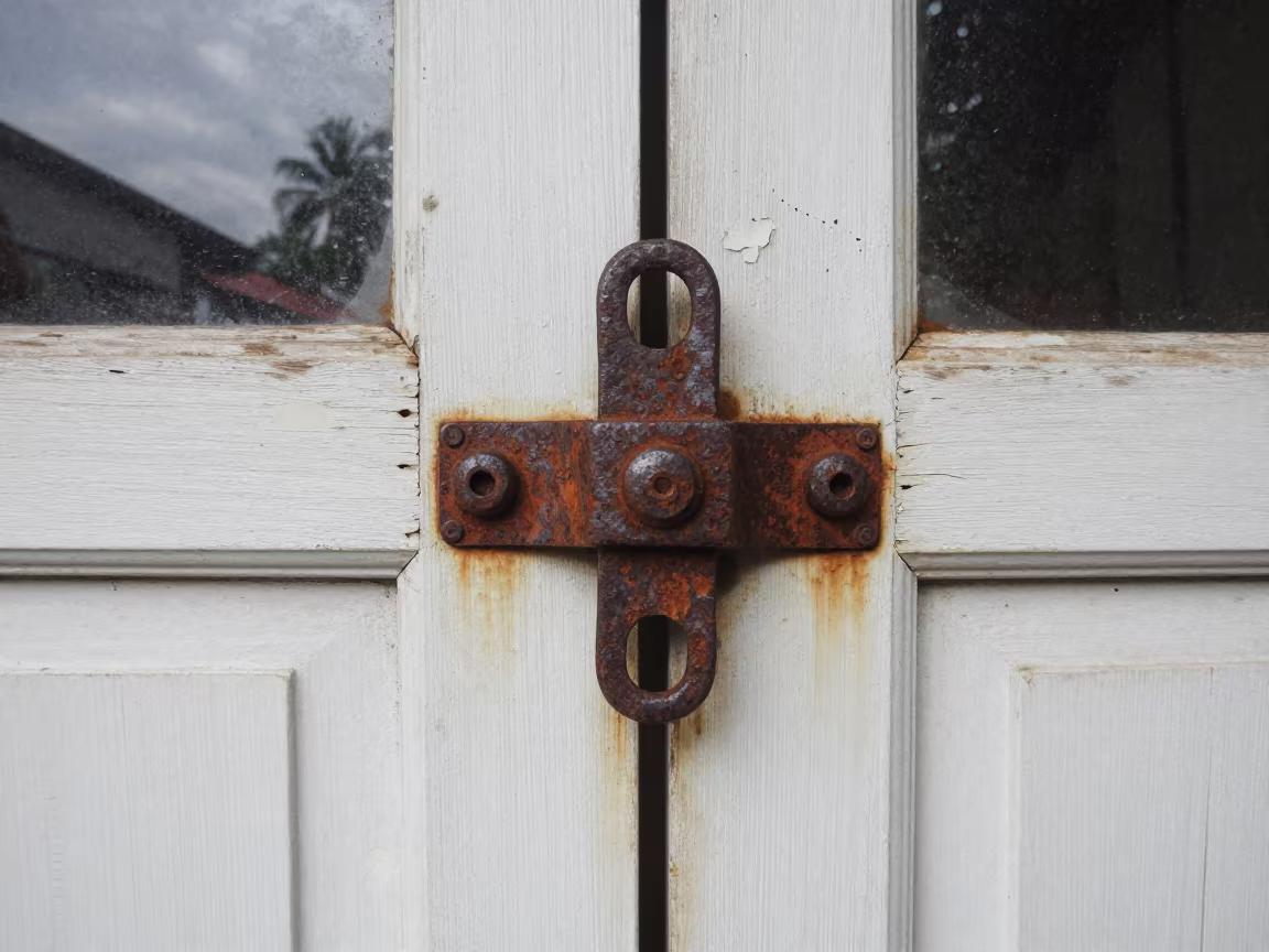 Weathered Turnbuckle on Gampaha Cabinet in on a bedside table in Gampaha