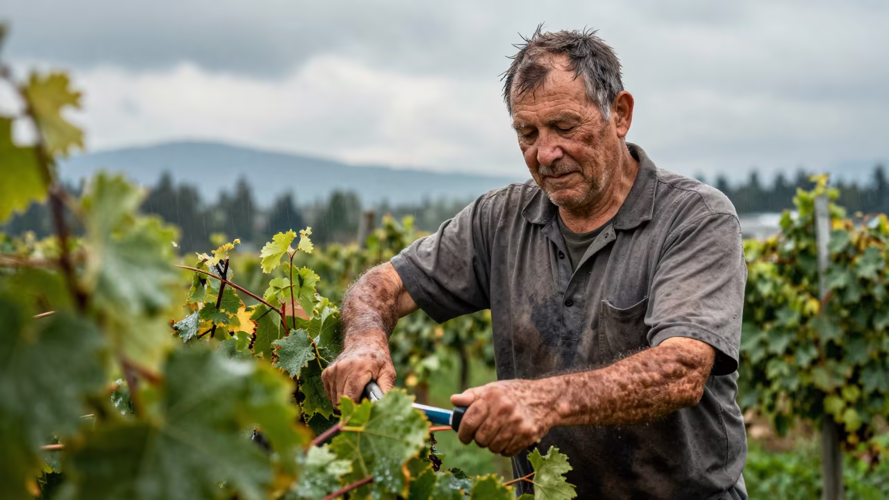Weathered Vineyard Pruner in Strathcona Rain in in Strathcona, Vancouver