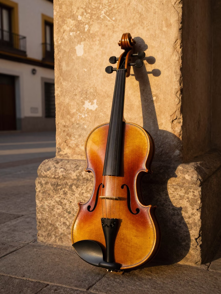 Weathered Violin in Madrid in in Madrid, Spain