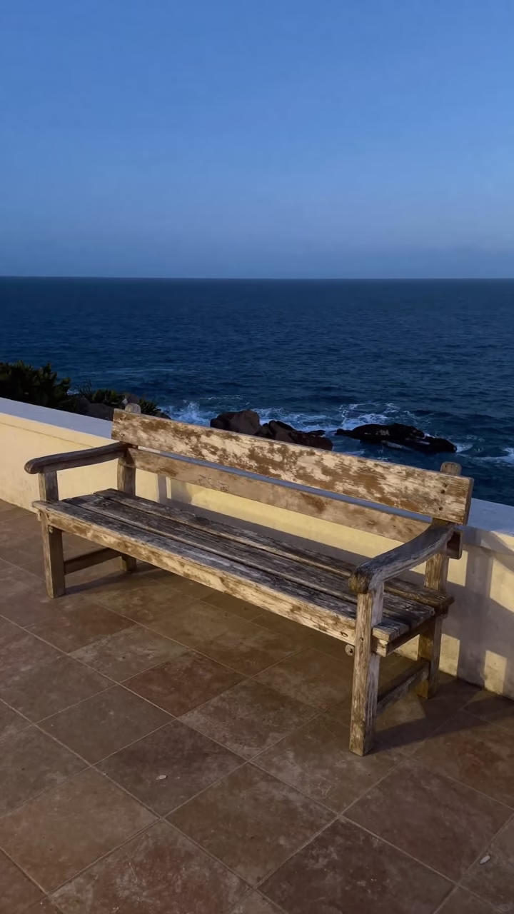 Weathered Wooden Bench in Cape Town in in Cape Town, South Africa