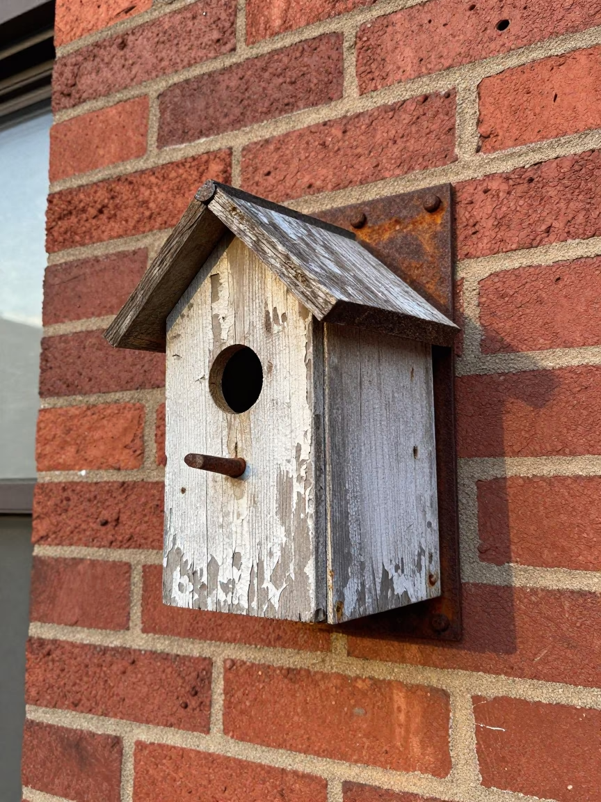 Weathered Wooden Birdhouse in Chicago in in Chicago, United States