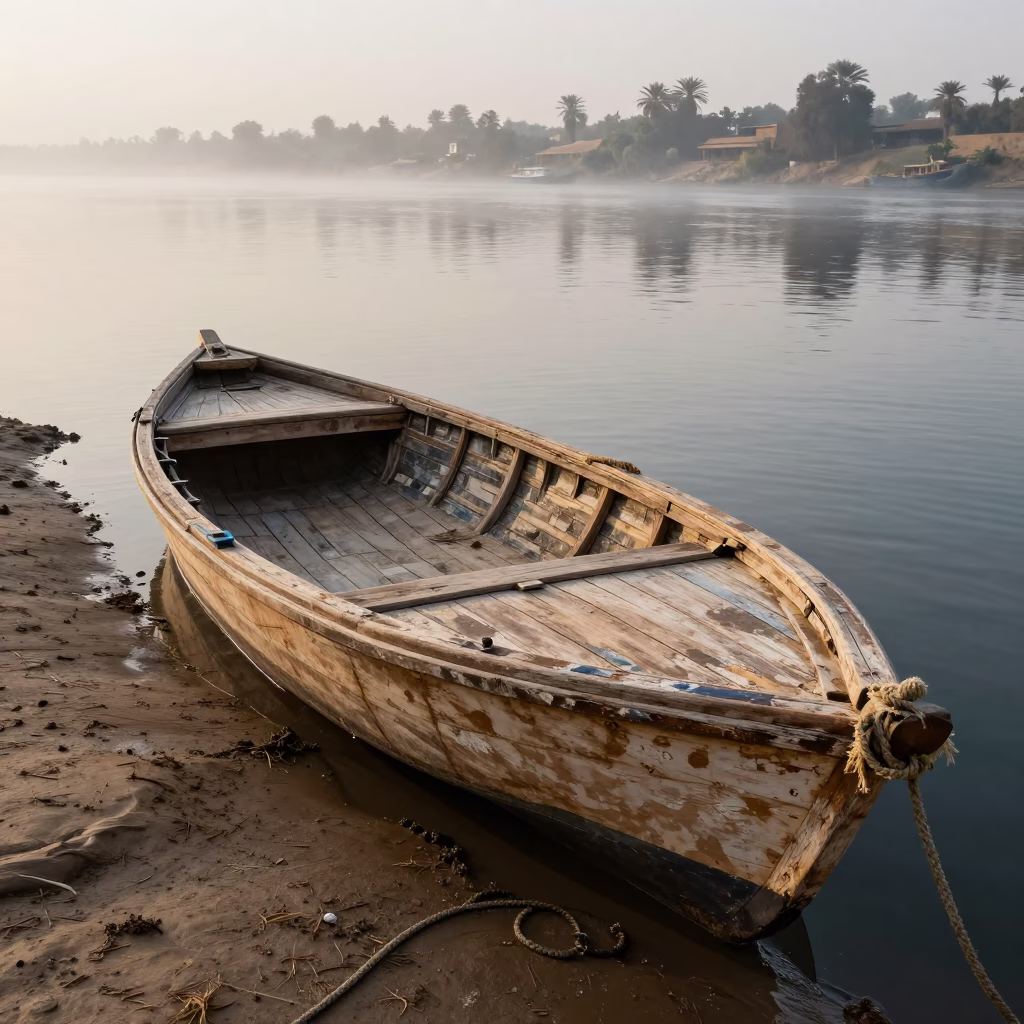Weathered Wooden Boat in Luxor in in Luxor, Egypt