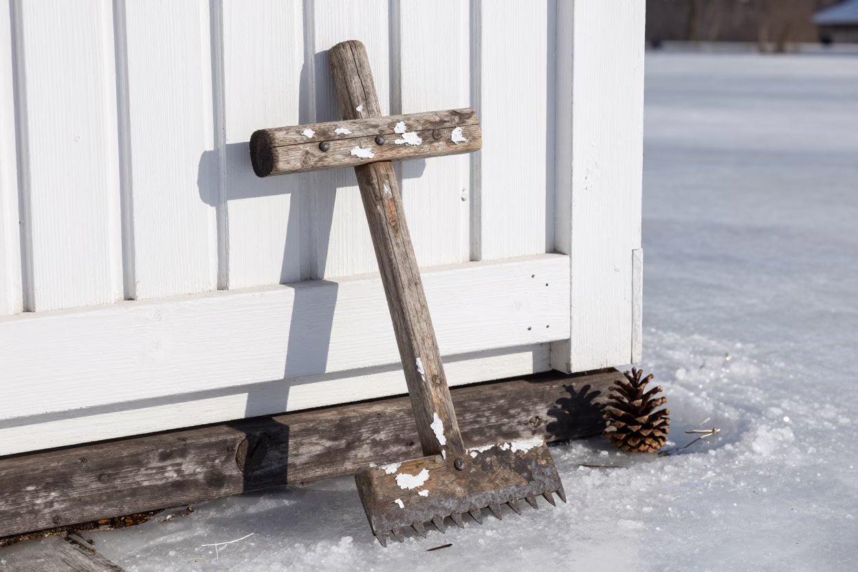 Weathered Wooden Boot Scraper in Stockholm in in Stockholm, Sweden