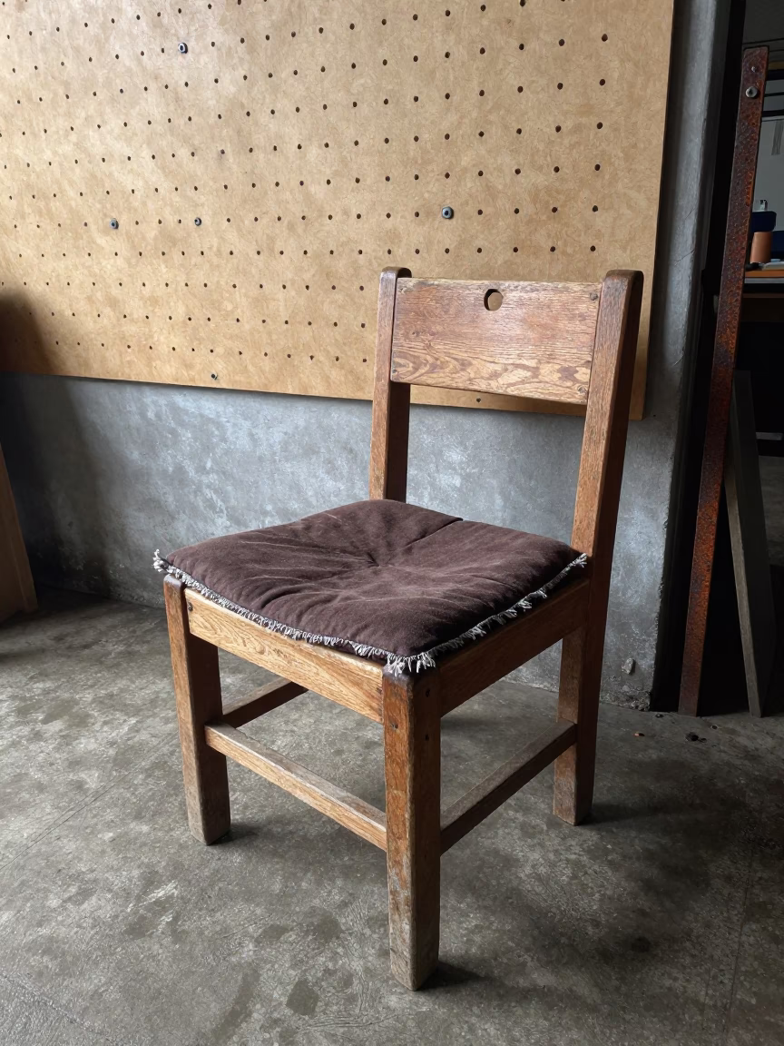 Weathered Wooden Chair in Yogyakarta in in Yogyakarta, Indonesia