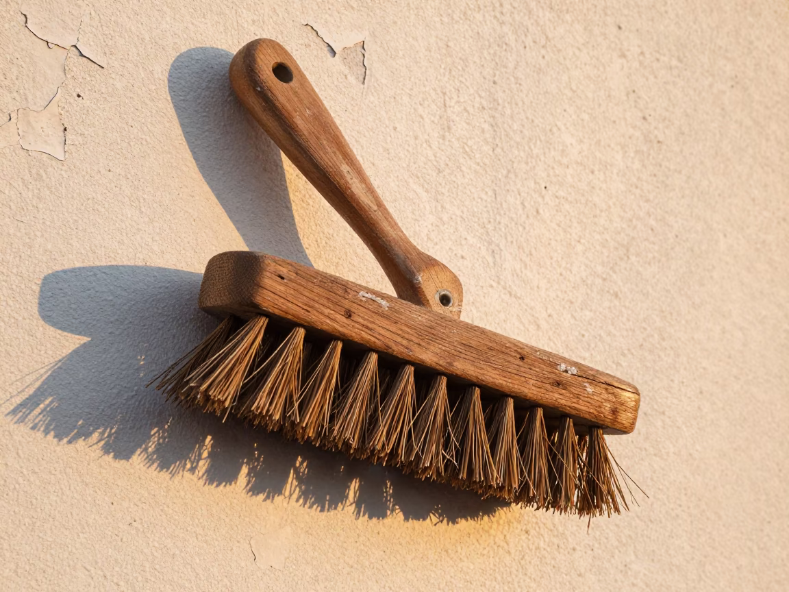 Weathered Wooden Coat Brush in Los Angeles in in Los Angeles, United States