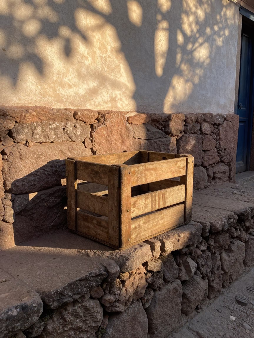 Weathered Wooden Crate in Cusco in in Cusco, Peru
