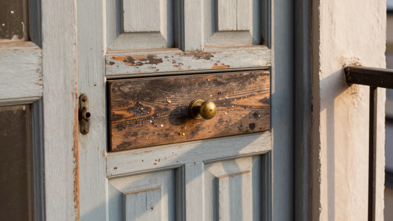 Weathered Wooden Door in São Paulo in in São Paulo, Brazil
