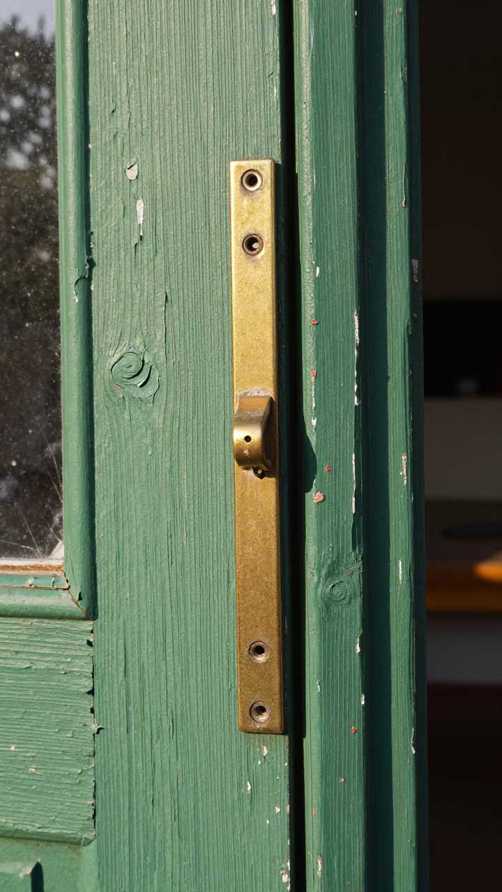 Weathered Wooden Door Latch in Austin in in Austin, United States