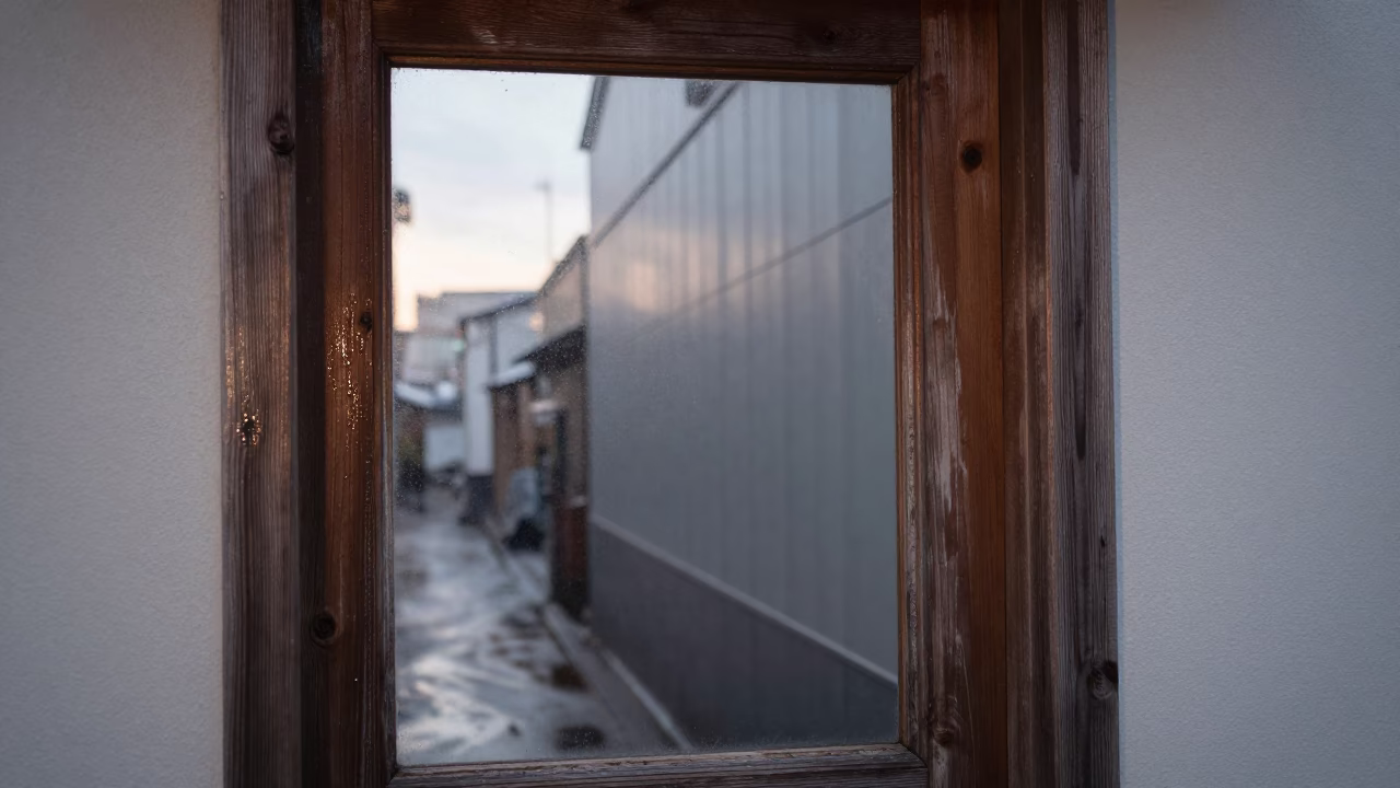 Weathered Wooden Doorframe in Sapporo in in Sapporo, Japan