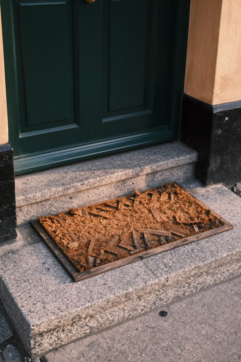 Weathered Wooden Doormat in Copenhagen in in Copenhagen, Denmark