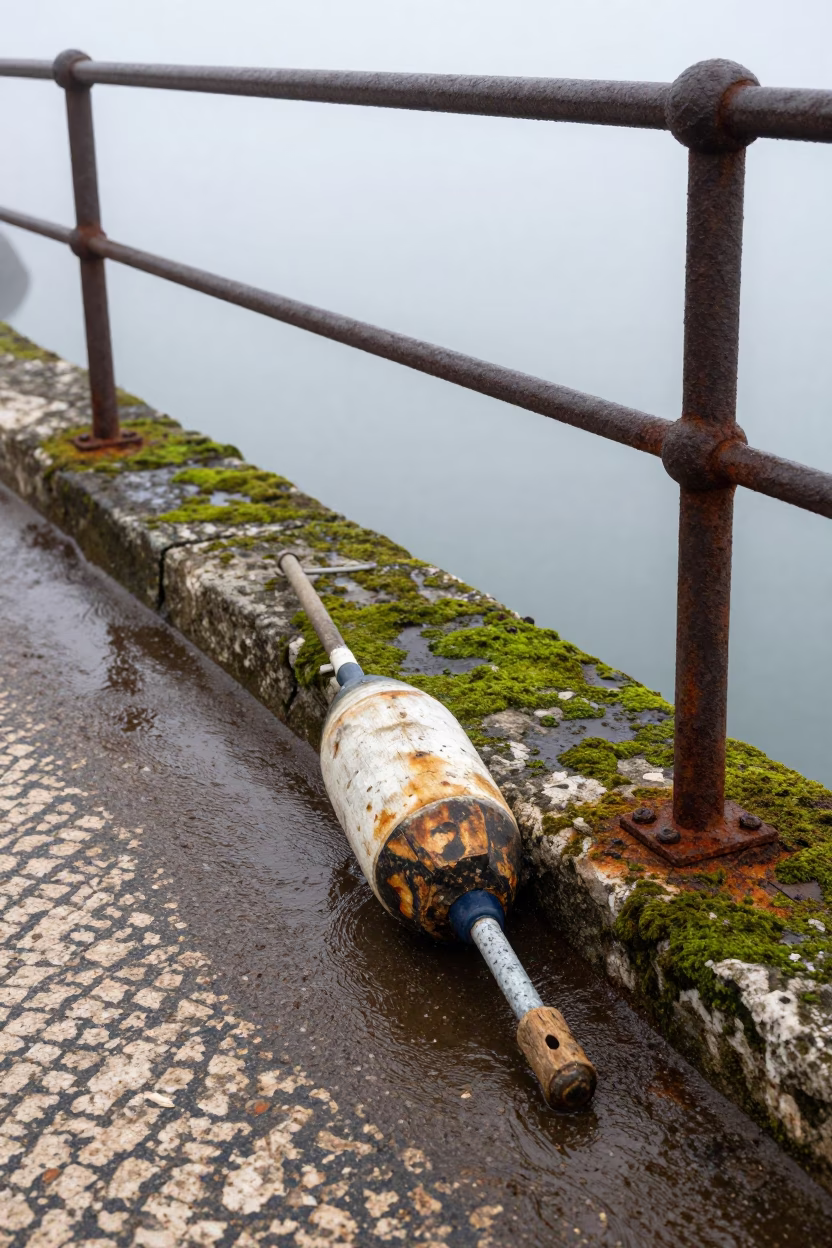 Weathered Wooden Fishing Float in Lisbon in in Lisbon, Portugal