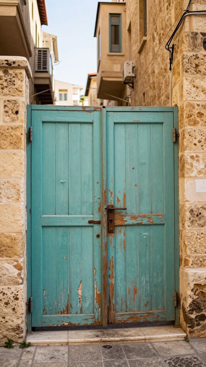 Weathered Wooden Gate in Beirut in in Beirut, Lebanon