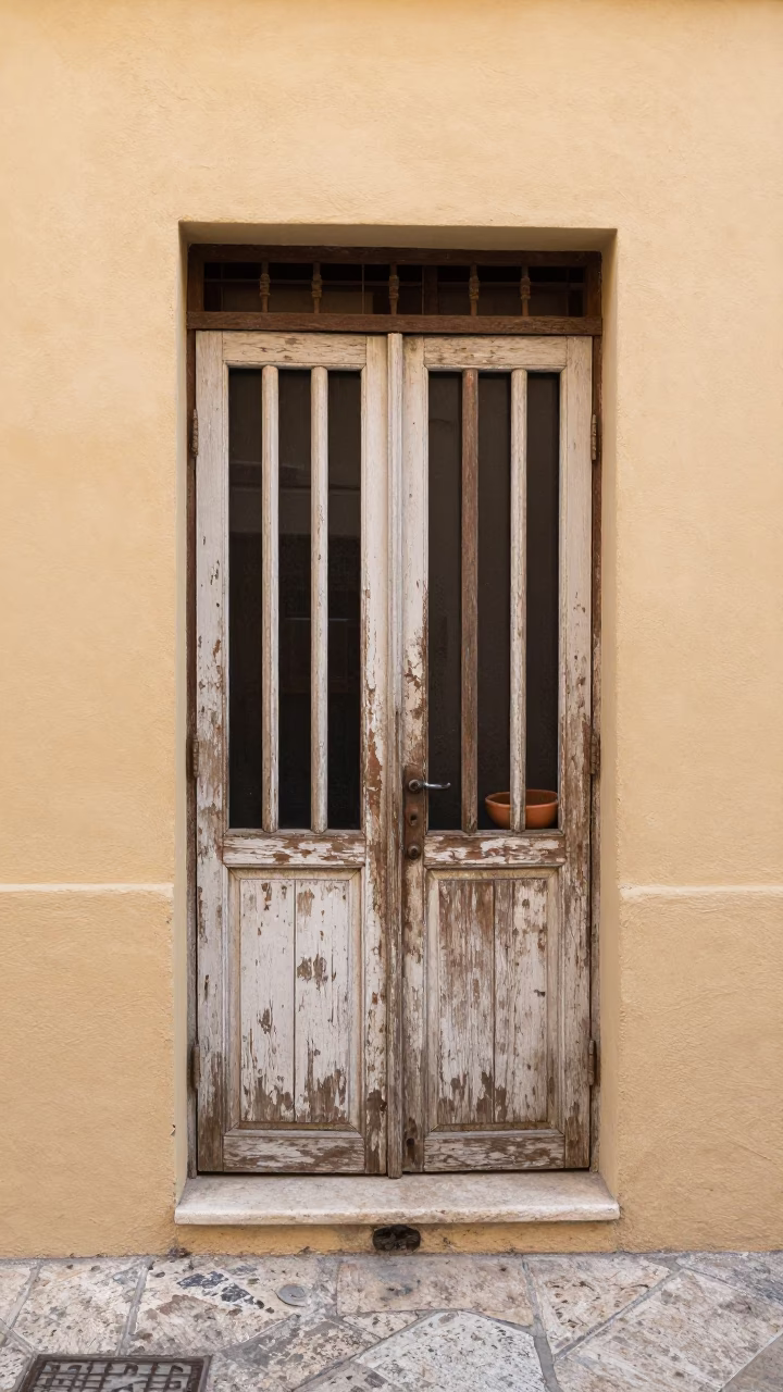Weathered Wooden Gate in Palermo in in Palermo, Italy