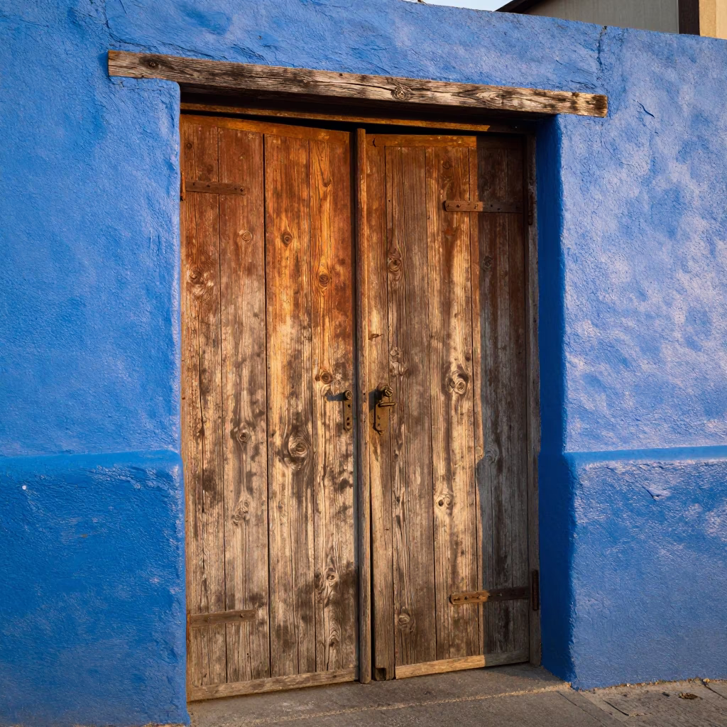 Weathered Wooden Gate in Valparaiso in in Valparaiso, Chile