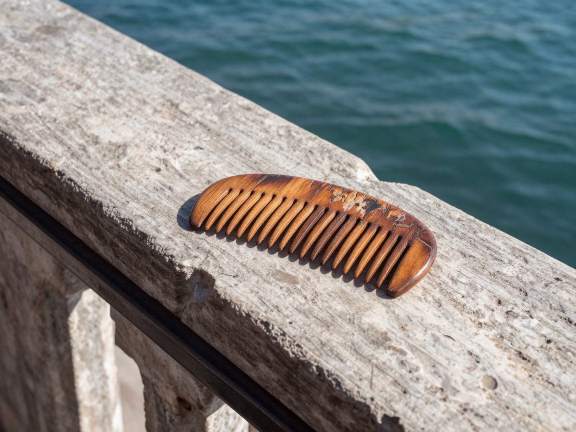 Weathered Wooden Hair Comb in Istanbul in in Istanbul, Turkey