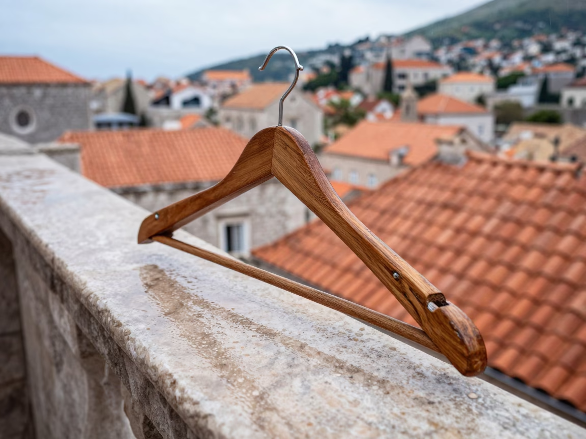 Weathered Wooden Hanger in Dubrovnik in in Dubrovnik, Croatia
