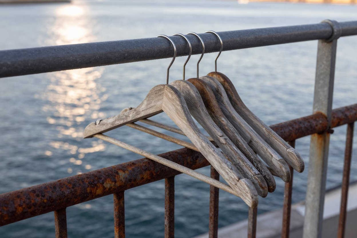Weathered Wooden Hangers in Sydney in in Sydney, Australia