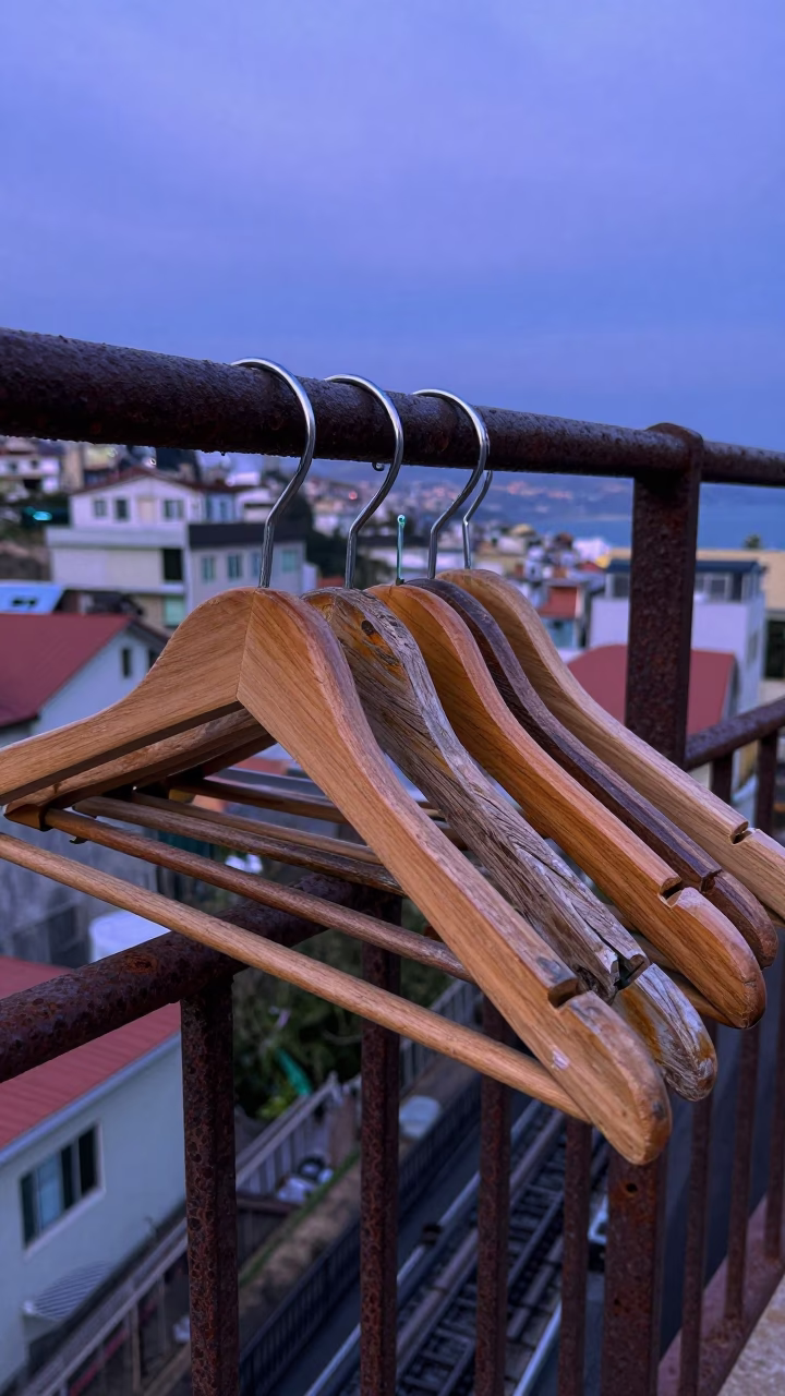 Weathered Wooden Hangers in Valparaiso in in Valparaiso, Chile