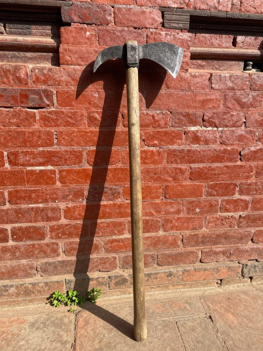 Weathered Wooden Hoe in Kathmandu in in Kathmandu, Nepal