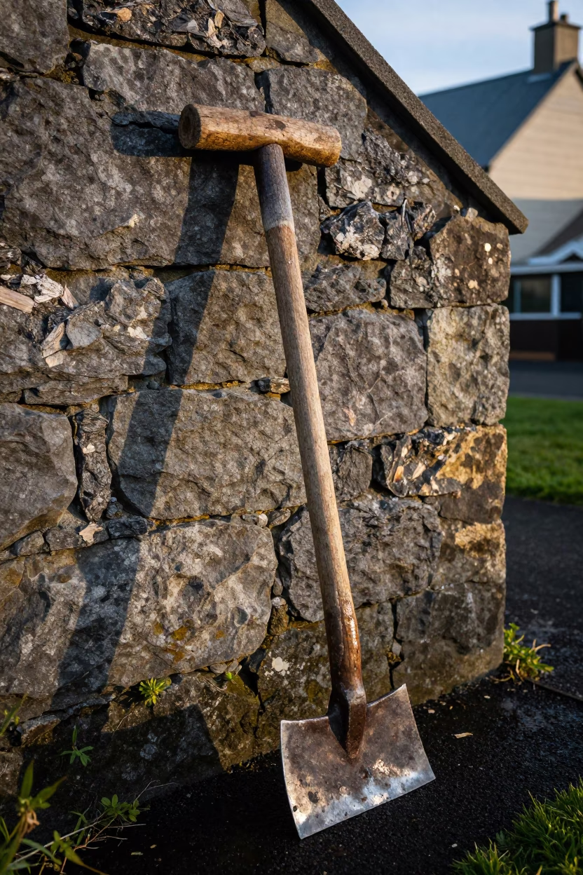 Weathered Wooden Hoe in Wellington in in Wellington, New Zealand