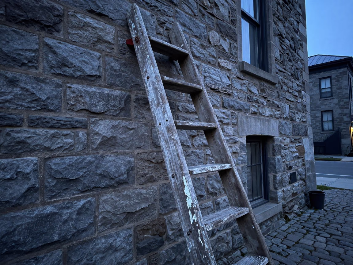 Weathered Wooden Ladder in Halifax in in Halifax, Canada