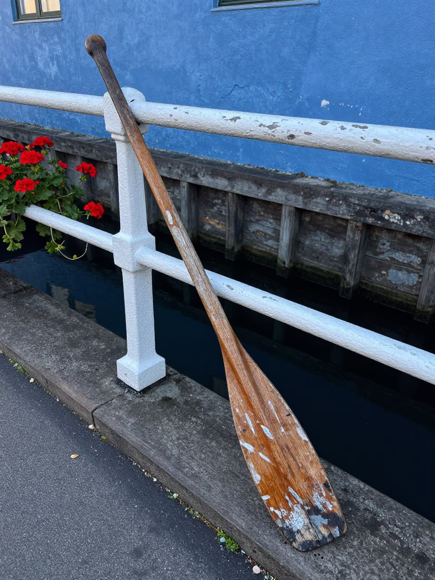 Weathered Wooden Oar in Copenhagen in in Copenhagen, Denmark