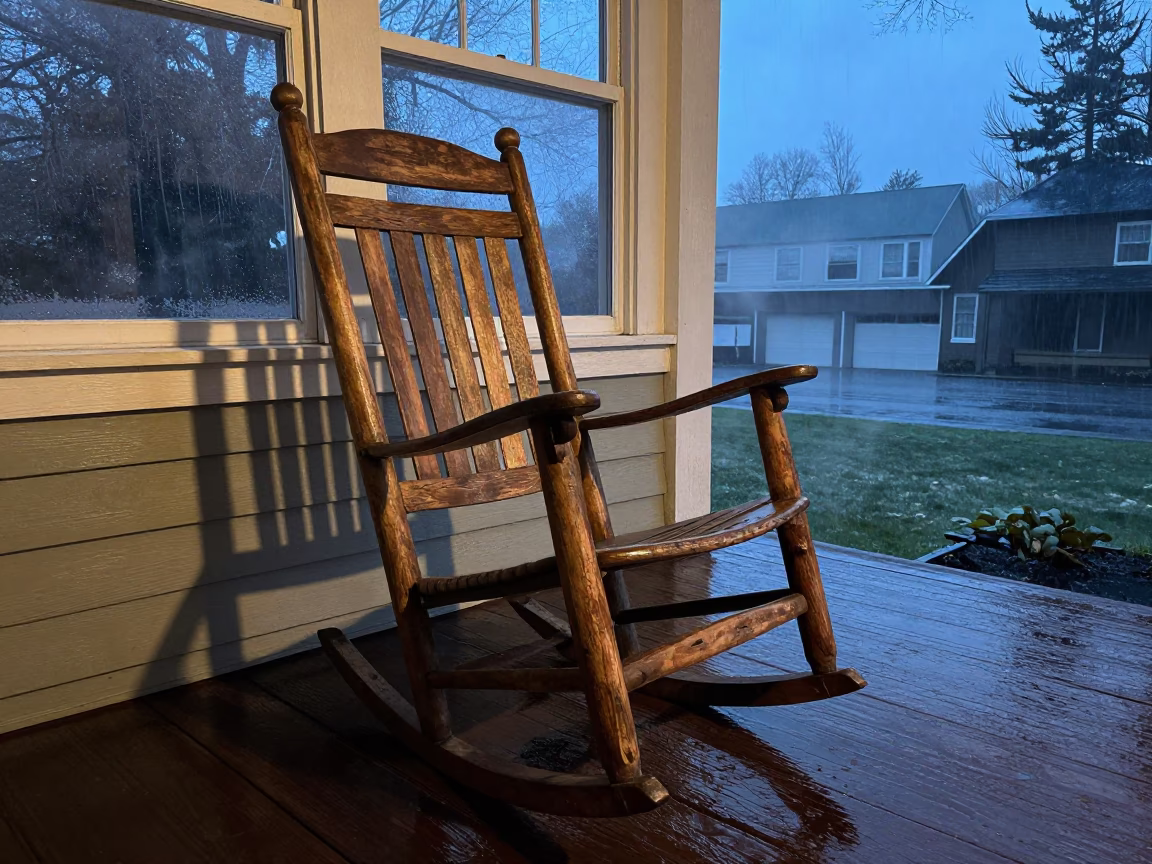 Weathered Wooden Rocking Chair in Portland in in Portland, United States