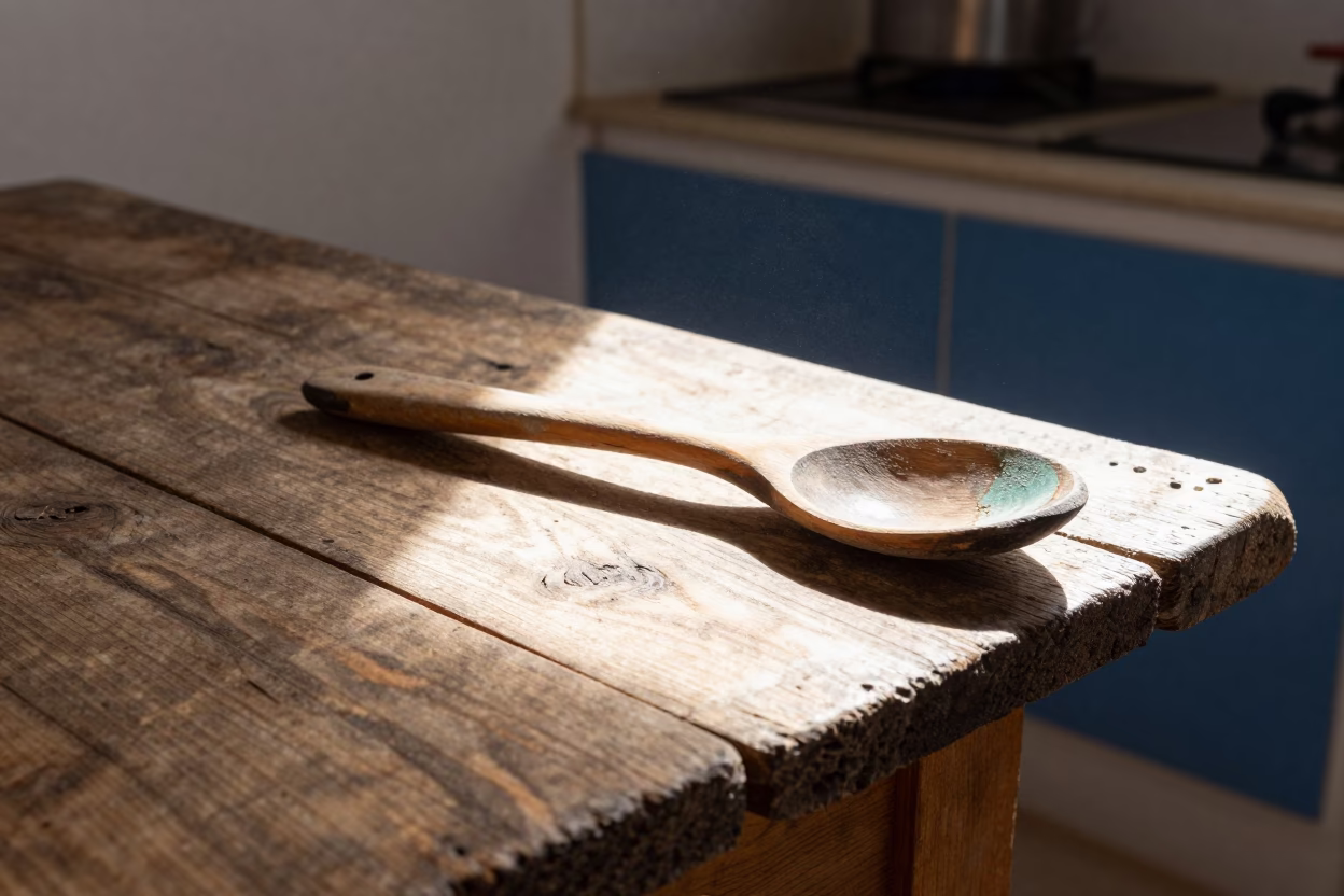 Weathered Wooden Spoon in Essaouira in in Essaouira, Morocco