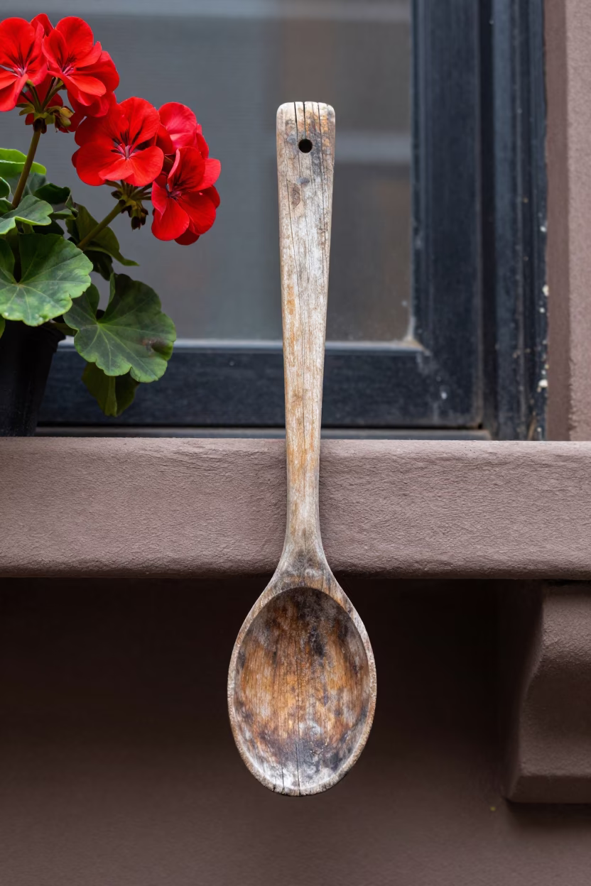 Weathered Wooden Spoon in Philadelphia in in Philadelphia, United States