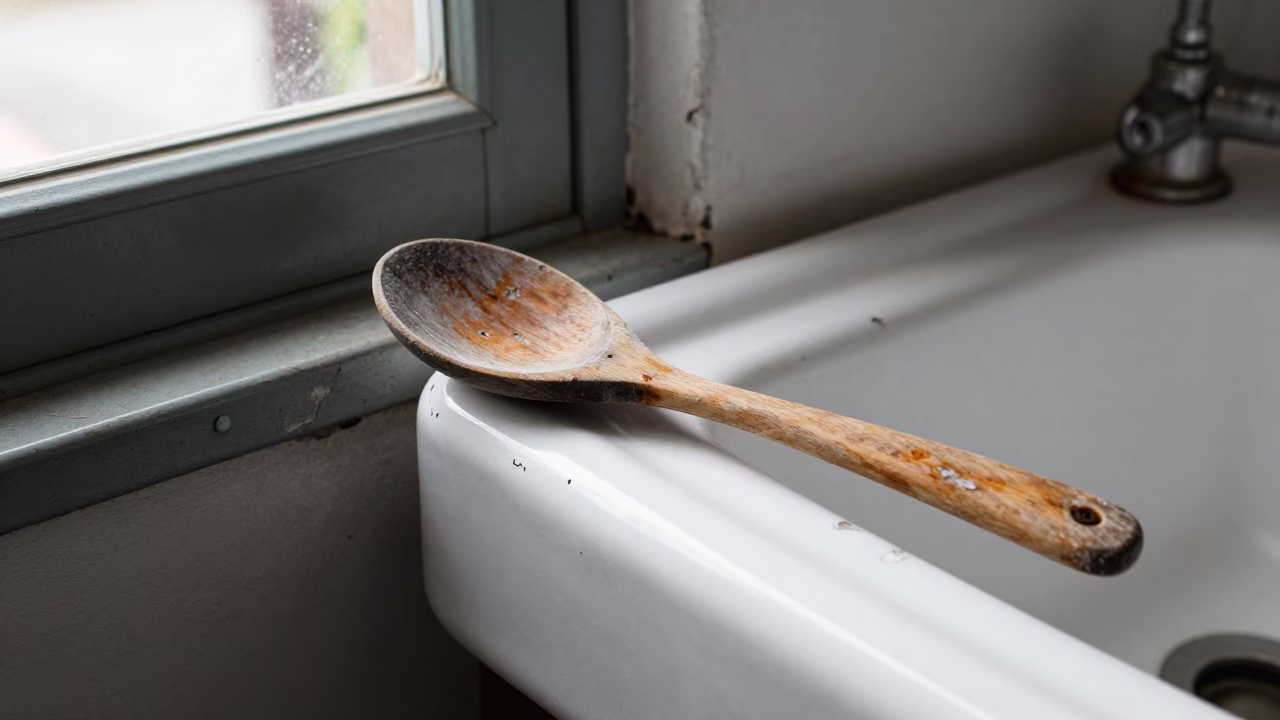 Weathered Wooden Spoon in Valparaiso in in Valparaiso, Chile