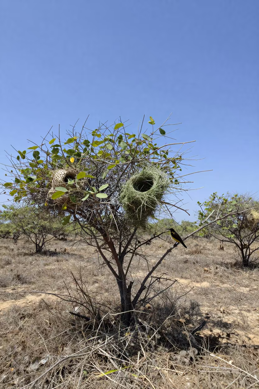 Weaver Bird Nest Grass Trujillo Dry Season in near Trujillo