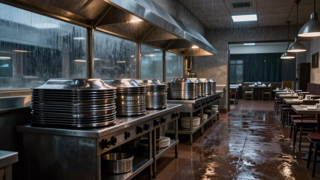 Wedding Banquet Kitchen Pass Before Dawn in Riyadh in inside a banquet hall before service in Riyadh