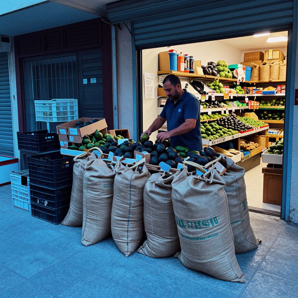 Weighing Avocados in Izmir in in Izmir, Turkey