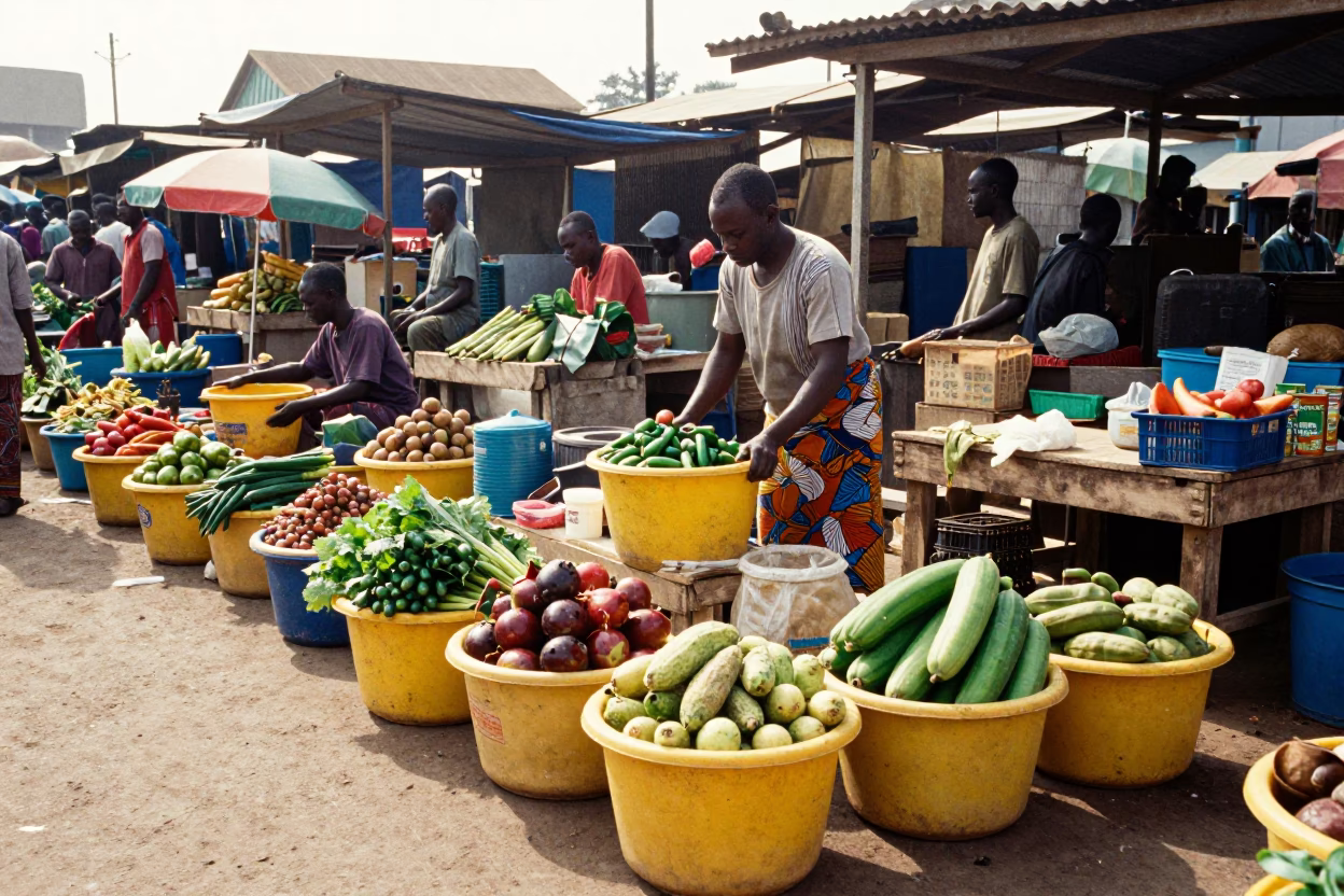 Weighing Produce in Accra in in Accra, Ghana
