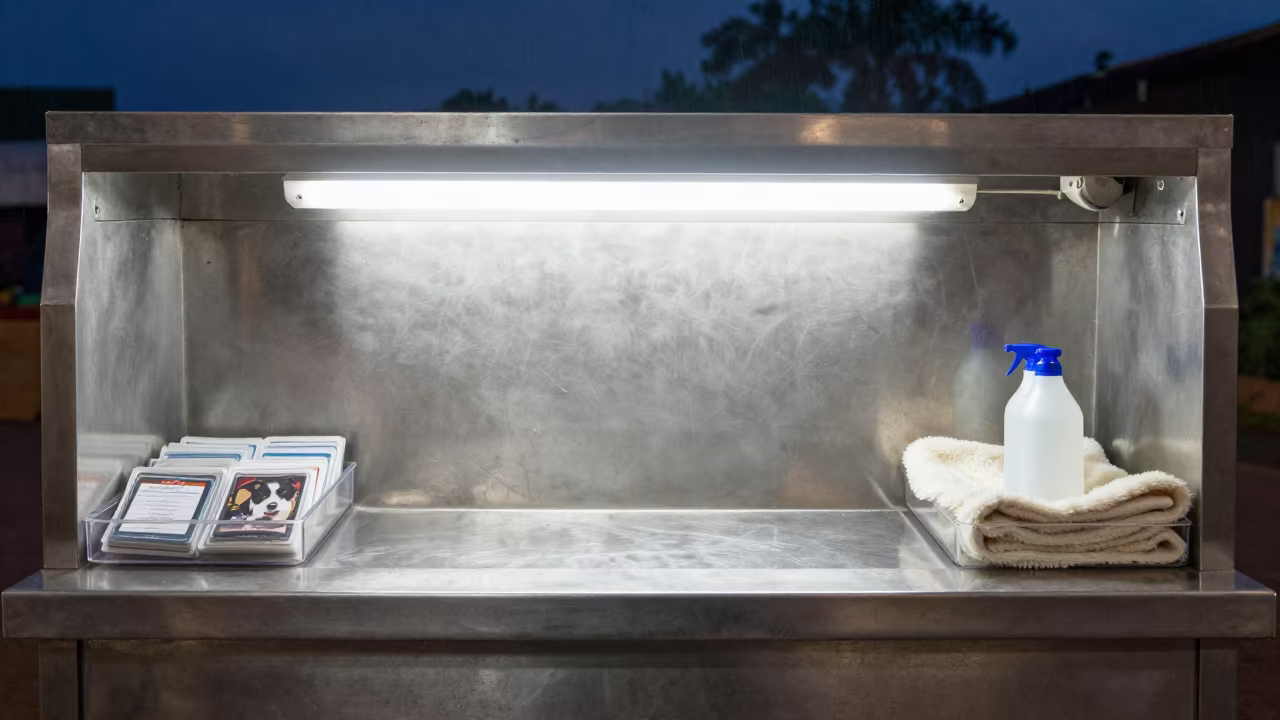 Welcome Card Box at Maasai Market Dog Wash in at a self-serve dog wash station in Maasai Market, Nairobi