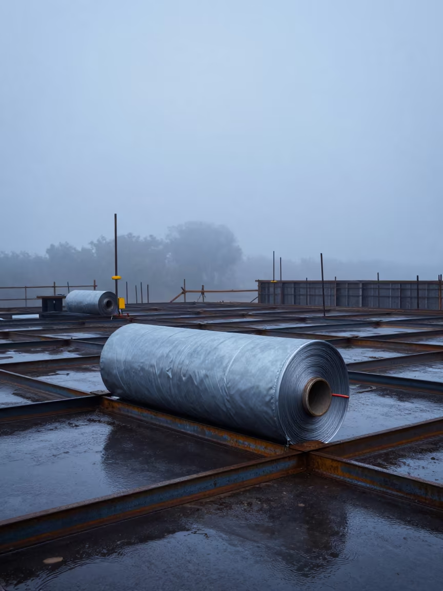 Weld Blanket Roll on Dawn Construction Deck in on an active construction deck in Bujumbura