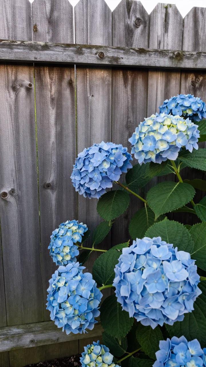 Wellington Hydrangeas at Evening Light in in Wellington, New Zealand
