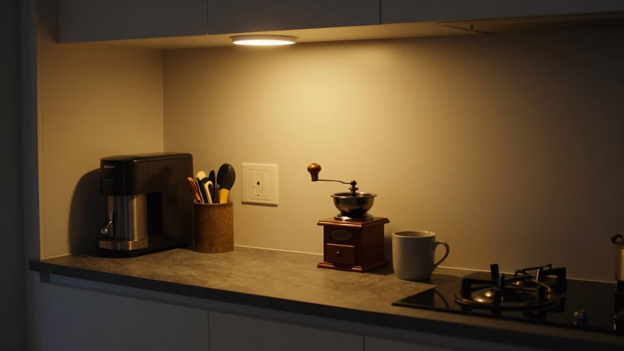 Wellington Kitchen Counter at The Predawn Darkness Light in in Wellington, New Zealand
