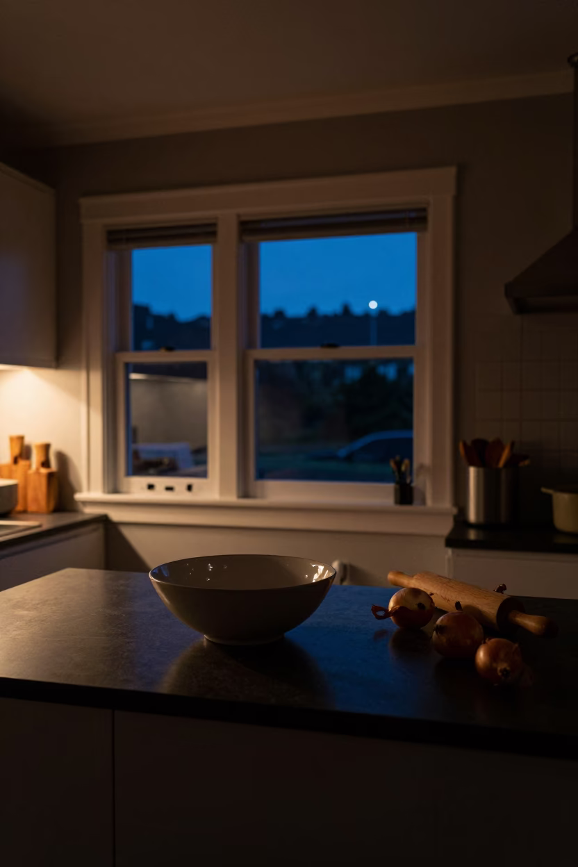 Wellington Kitchen Interior at Midnight Light in in Wellington, New Zealand