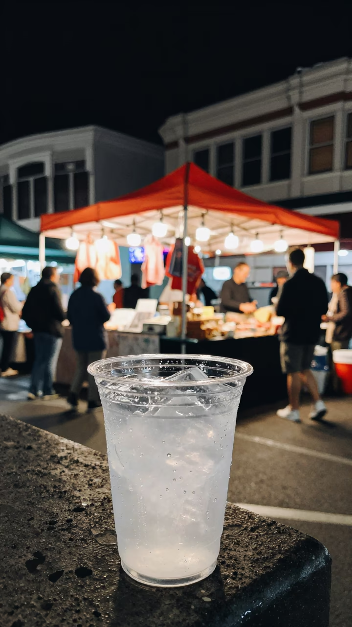 Wellington Market Stall at Deep In The Night Light in in Wellington, New Zealand