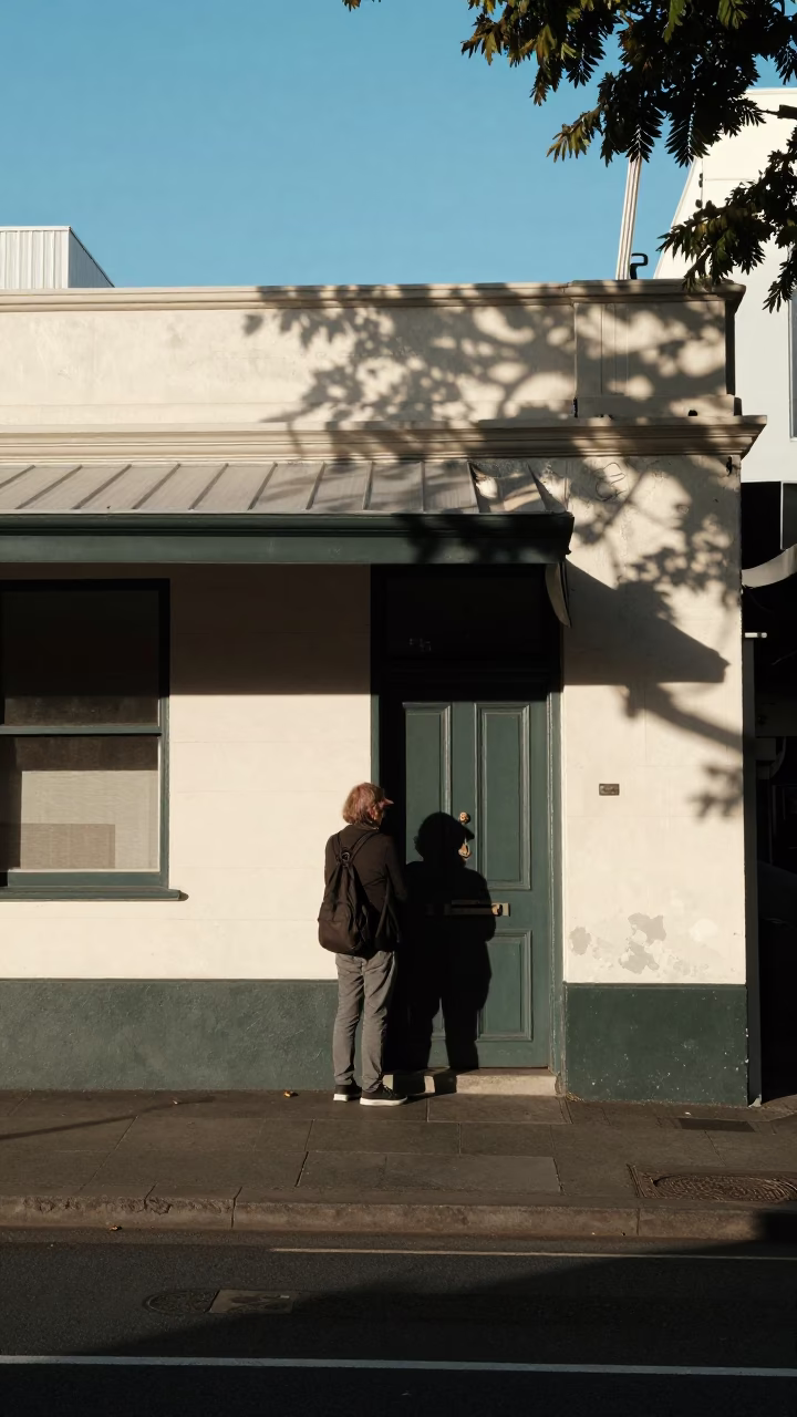 Wellington Street Scene at Clear Late-afternoon Light in in Wellington, New Zealand