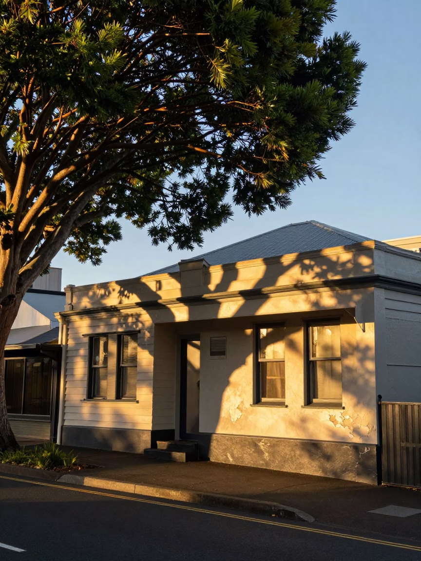 Wellington Street Scene at Golden Hour in in Wellington, New Zealand