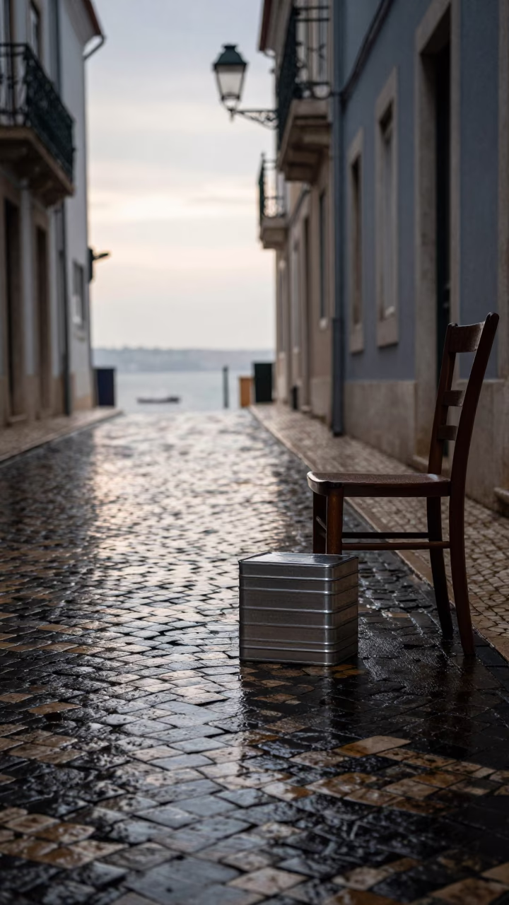 Wet Alley in Lisbon in in Lisbon, Portugal