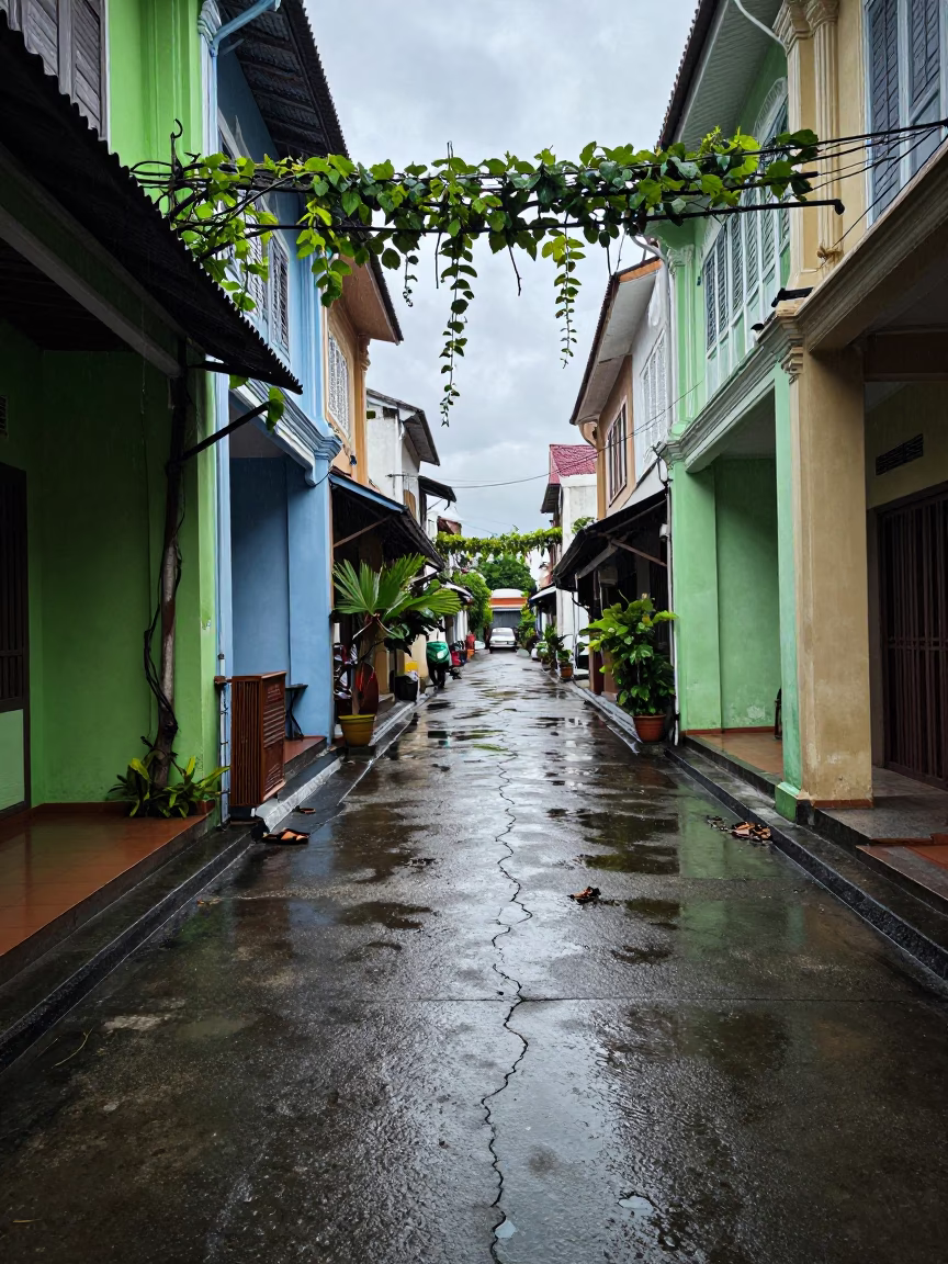 Wet Alley in Phuket in in Phuket, Thailand