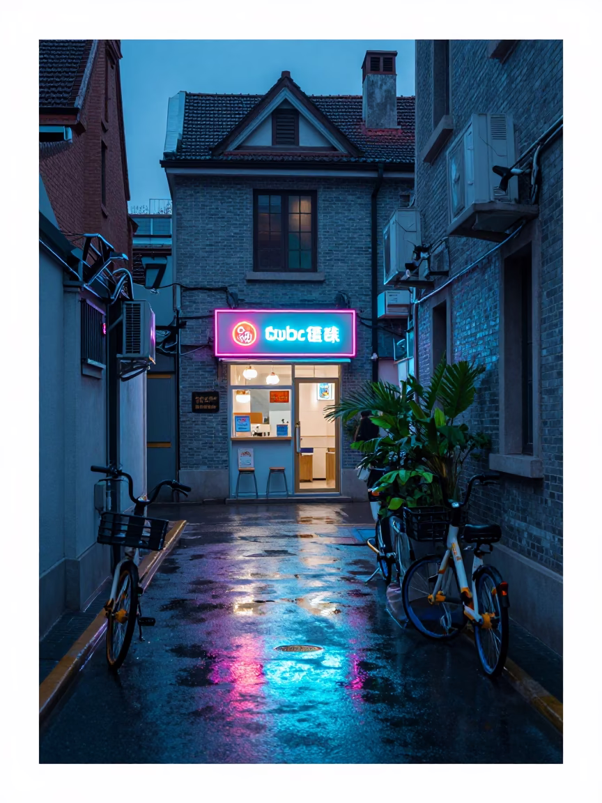 Wet Alley in Shanghai in in Shanghai, China