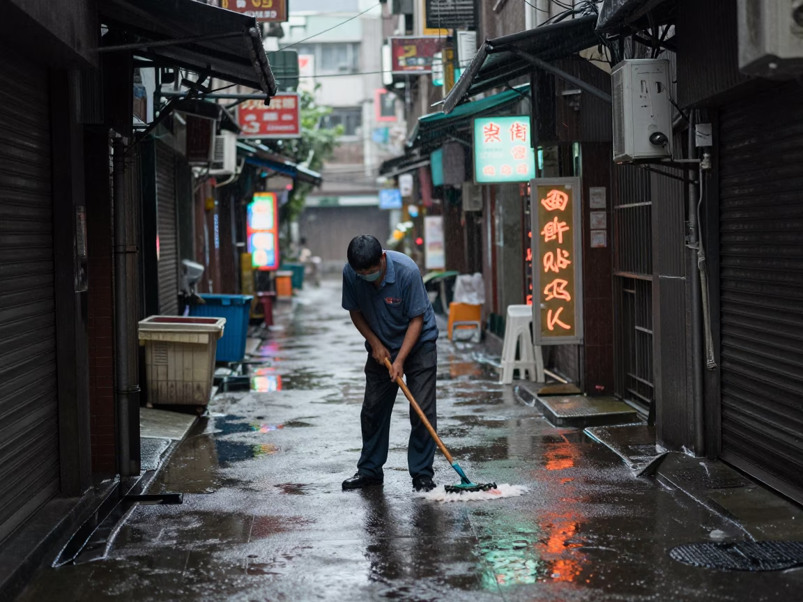 Wet Alley in Taipei in in Taipei, Taiwan