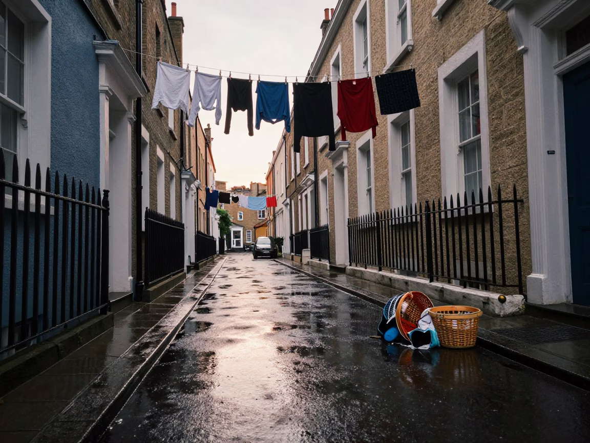 Wet Alleyway in Bristol in in Bristol, United Kingdom
