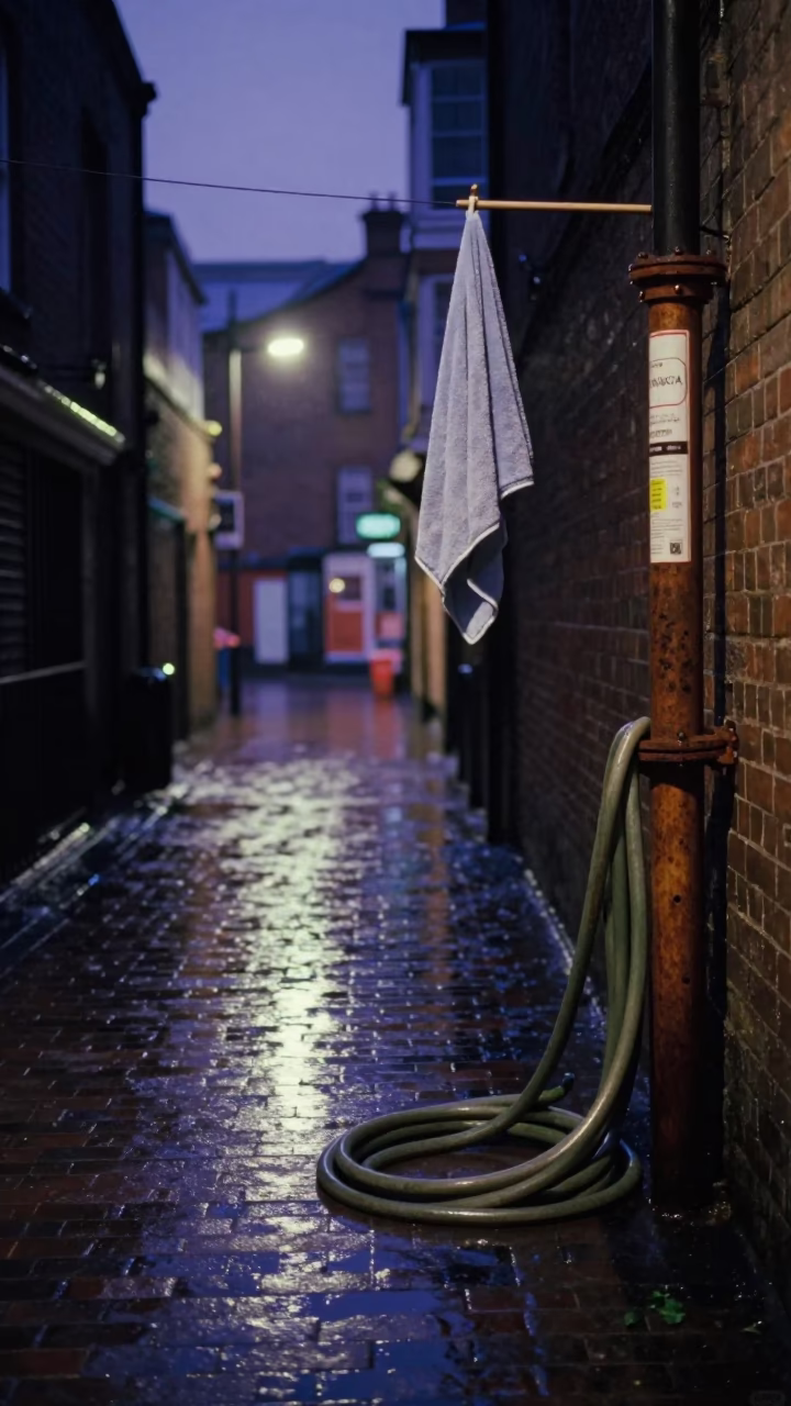 Wet Alleyway in Liverpool in in Liverpool, United Kingdom